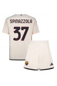 Fotbalové Dres AS Roma Leonardo Spinazzola #37 Dětské Venkovní Oblečení 2023-24 Krátký Rukáv (+ trenýrky)